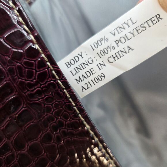 3 Piece Croc Embossed Handbag Set Womens Crossbody Purse Wallet Clutch Vinyl - Picture 6 of 10